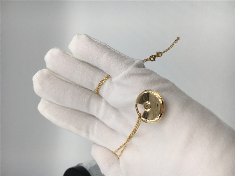 Small Model Cartier Amulette Necklace 18K Yellow Gold With White Mother Of Pearl