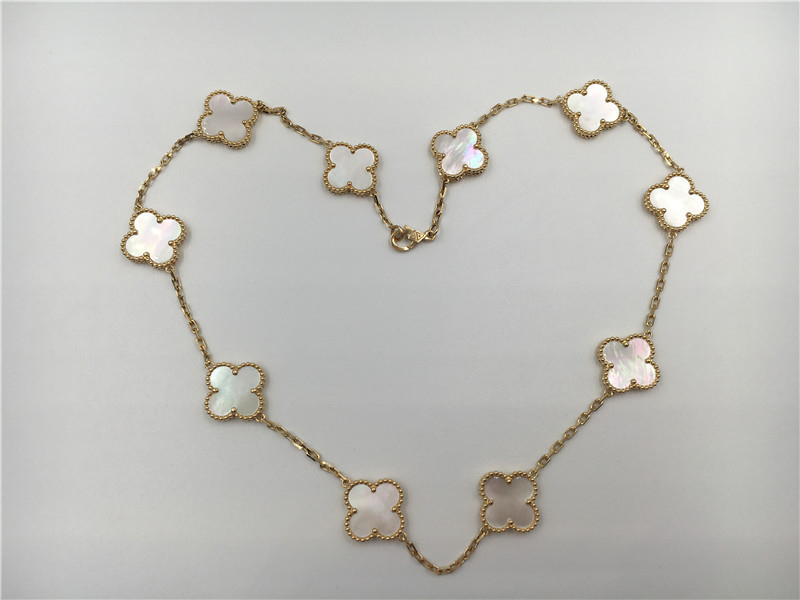White Mother Of Pearl Van Cleef Arpels Alhambra Necklace ...