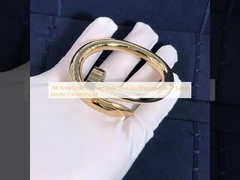 18K Rose Gold Car Tier Juste Un Clou Bracelet Size 17 Large Model For Women'S