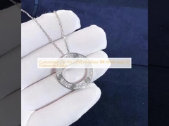 Customized Car Tier LOVE Necklace 18K White Gold VS Diamonds Paved