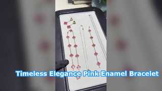 Vintage Alhambra 5-Motif Bracelet in Pink Enamel