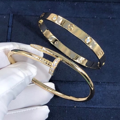 Rose 18K Gold Bracelet Real 0.58 Carat VS Diamonds Juste Un Clou Bracelet