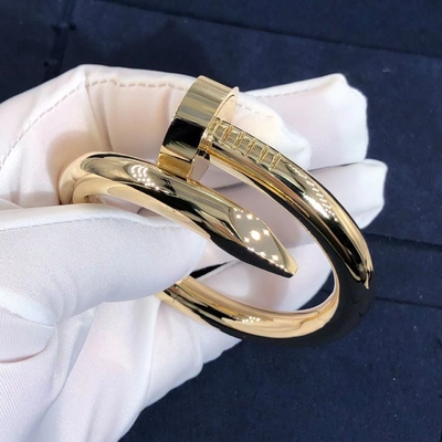 18K Rose Gold Car Tier Juste Un Clou Bracelet Size 17 Large Model For Women'S