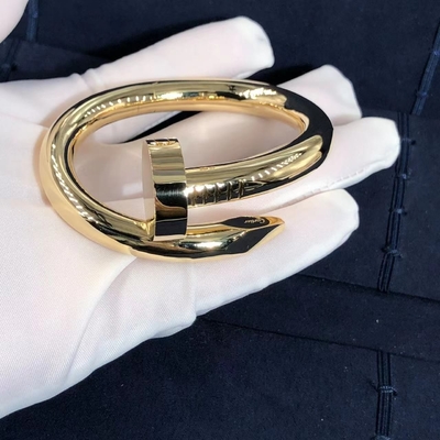18K Rose Gold Car Tier Juste Un Clou Bracelet Size 17 Large Model For Women'S