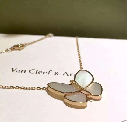 Butterfly Pendant Necklace 18K Yellow Gold , Van Cleef Butterfly Necklace