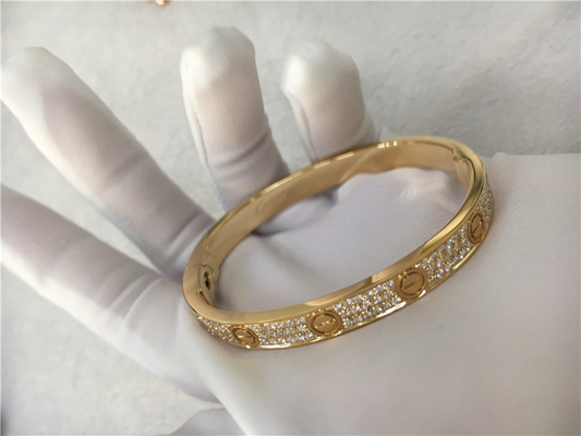 Diamond High End Custom Jewelry  Love Bracelet 18K Yellow Gold