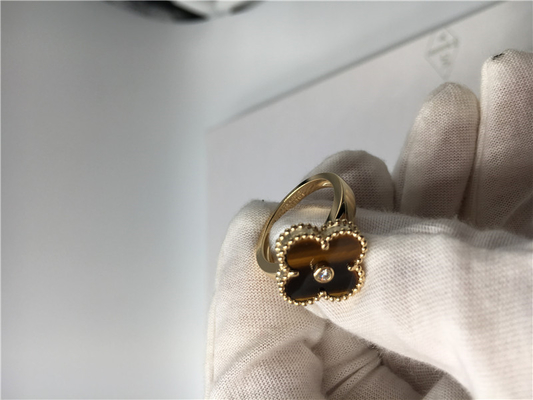 Round Diamond Wedding Rings Yellow Gold 18k , Gemstone Engagement Rings With Tiger’S Eye
