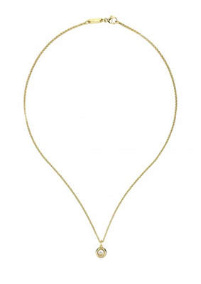 18K Yellow Gold Chopard Jewelry 42cm Length Luxury With 0.05 Carat Diamond