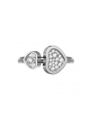 0.22 Carat Natural Diamonds 18K Chopard Happy Hearts Ring Handmade No Stone
