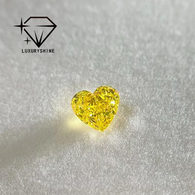 LuxuryShine VS1 Lab Grown Diamond Fancy Yellow Heart Shape 1CT 2CT 3CT 4CT 5CT Real Diamonds With IGI Certificate