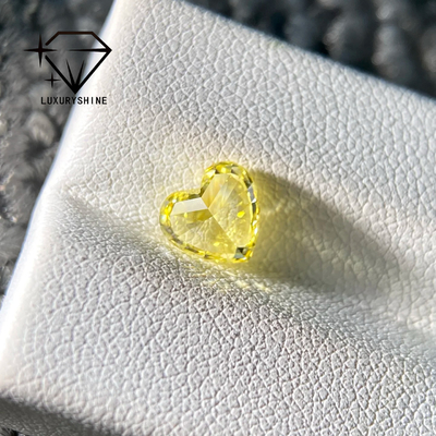 LuxuryShine VS1 Lab Grown Diamond Fancy Yellow Heart Shape 1CT 2CT 3CT 4CT 5CT Real Diamonds With IGI Certificate