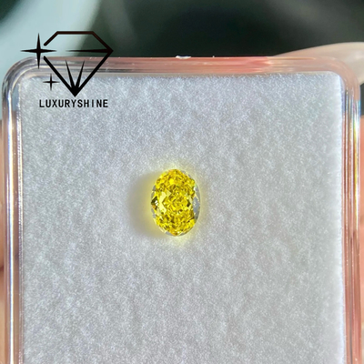 LuxuryShine VVS-VS Fancy Yellow/Light Yellow/Fancy Intense/Vivid Yellow Lab Grown Diamond  1CT 2CT 3CT 4CT 5CT Oval Excellent Cut With Certificate & Customized jewelry
