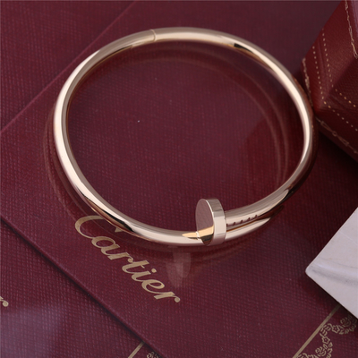 Real Gold  JUSTE UN CLOU BRACELET YELLOW GOLD Thick Model Nail Bangle B6048217