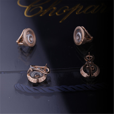 Chopard HAPPY SPIRIT EARRINGS in ETHICAL ROSE GOLD ETHICAL WHITE GOLD with DIAMONDS