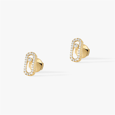 Luxury Paris Jewelry For Women Luxury Jewelry 18K Yellow Gold Move Uno Diamond Earrings