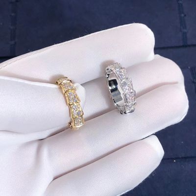 quality  Factory Make BVLGARI Serpenti Viper Ring 18k Gold And Real Diamonds Rose Gold factory