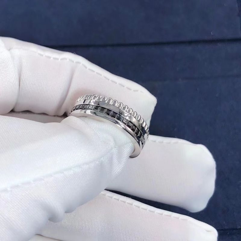 Quality Luxury Gold Jewelry Quatre Black Edition Ring 18k Gold And Real Diamonds factory