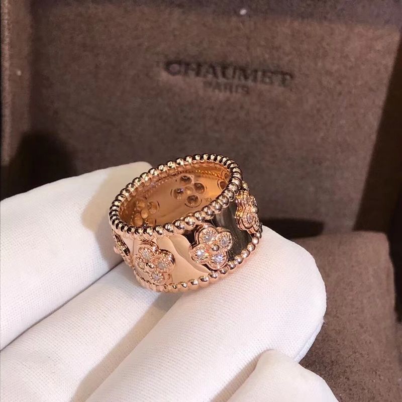 Quality Medium Model VCA Van Cleef Perlee Clover Ring 18k Gold Support Private Customization factory