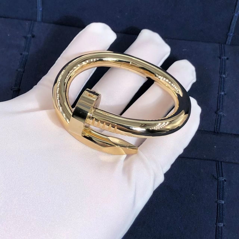 18K Rose Gold Car Tier Juste Un Clou Bracelet Size 17 Large Model For Women'S