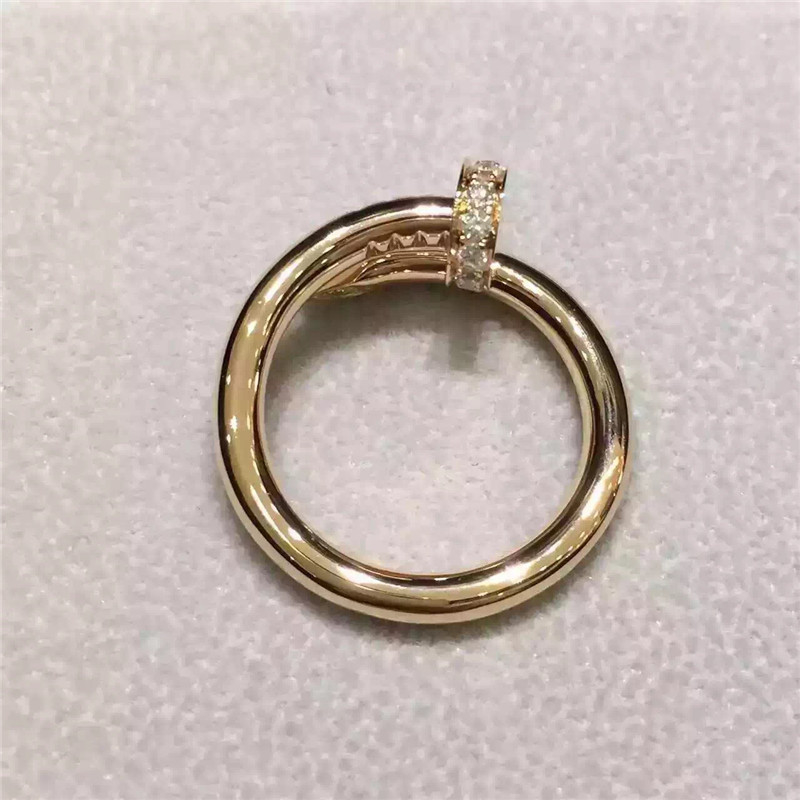 18K Yellow Gold Nail Ring No Gemstone , Simple Gold Ring With Diamond