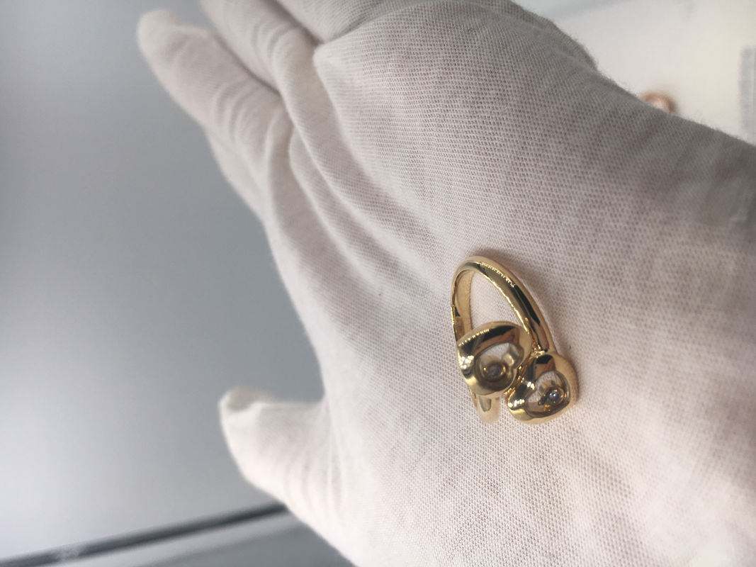 Quality Vintage Engagement Chopard Happy Curves Ring 18k Yellow Gold With Diamond factory