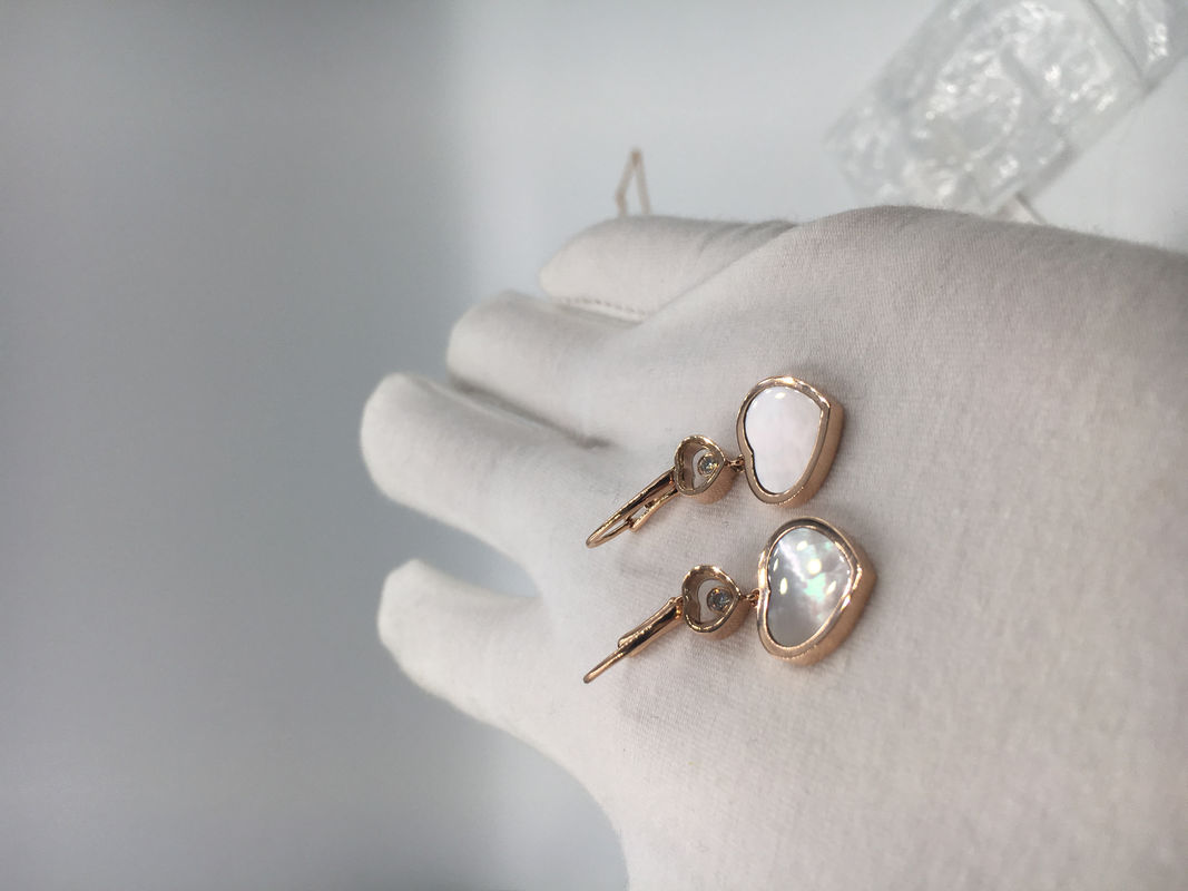 Quality Chopard Happy Hearts earring 18k pink gold with diamond and mother-of-pearl factory