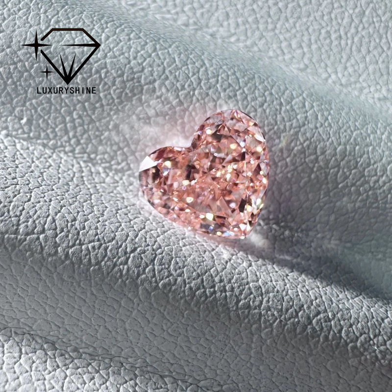 Quality LuxuryShine Fancy Pink / Fancy Intense Pink / Fancy Vivid Pink Heart Cut Lab Grown Diamond VVS-VS1 Real Diamonds & Wedding Jewelry & Customized Jewelry factory