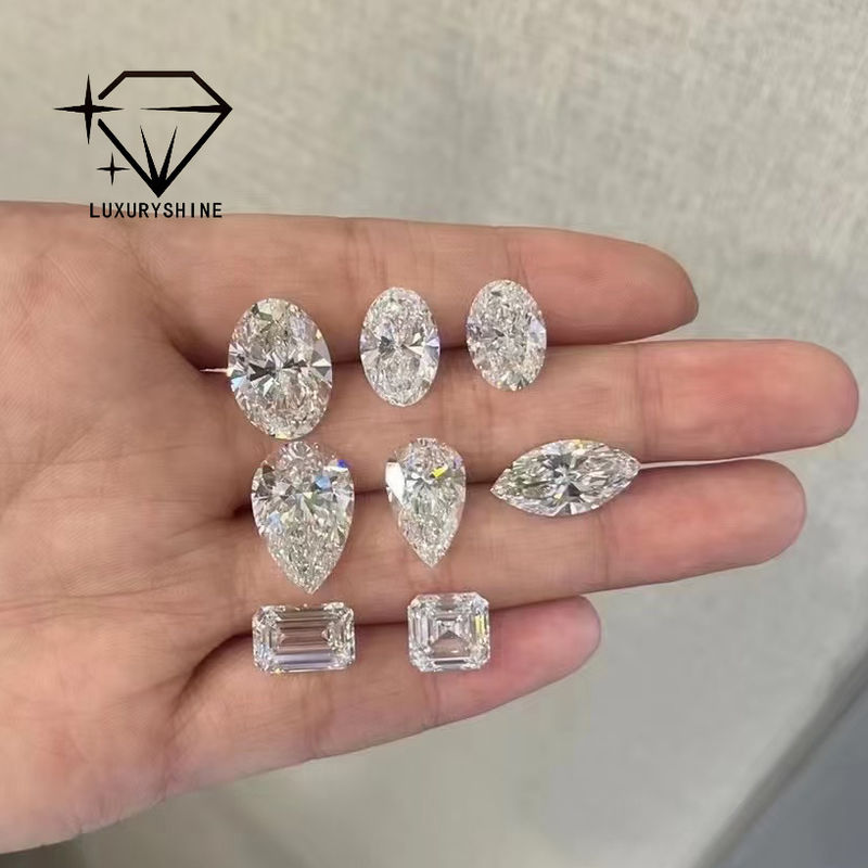 Quality LuxuryShine VVS-VS Asscher Shape Lab Grown Diamond 0.1-10CT D-F Color white diamond With IGI Certificate 3EX Cut Stones factory