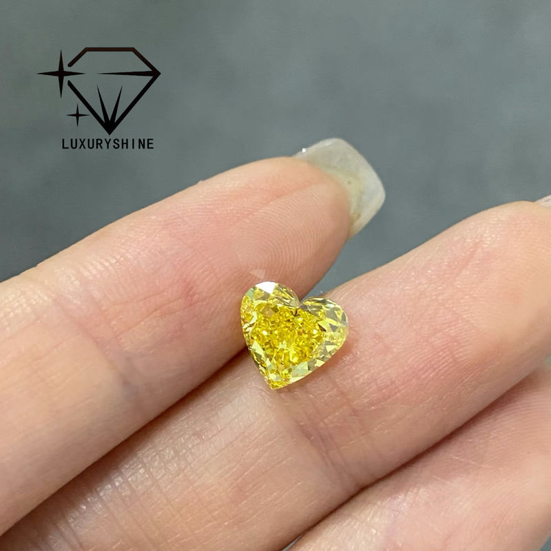 Quality LuxuryShine Pink / Yellow / Green Heart Cut Lab Grown Diamond VVS-VS Real Diamonds & Wedding Jewelry & Customized Jewelry factory
