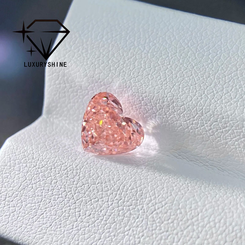 Quality LuxuryShine Pink / Yellow / Green Heart Cut Lab Grown Diamond VVS-VS Real Diamonds & Wedding Jewelry & Customized Jewelry factory