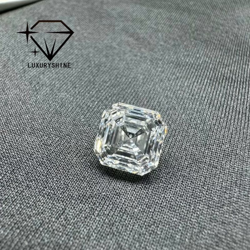 Quality LuxuryShine VVS-VS 0.1-10CT Asscher Shape Lab Grown Diamond  D-F Color white diamond With IGI Certificate 3EX Cut Stones factory