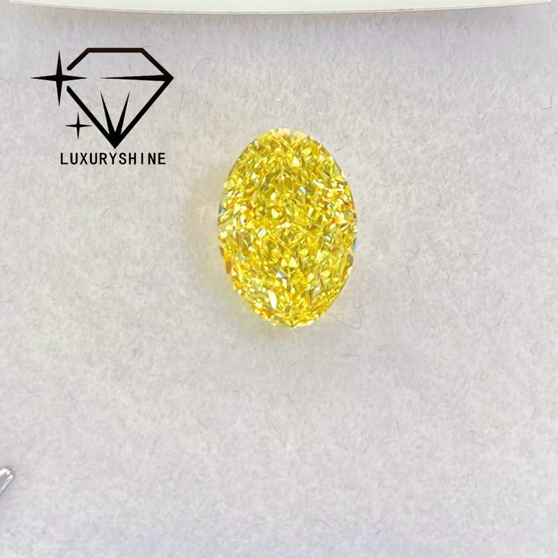 Quality LuxuryShine VVS-VS Fancy Yellow/Light Yellow/Fancy Intense/Vivid Yellow Lab Grown Diamond  1CT 2CT 3CT 4CT 5CT Oval Excellent Cut With Certificate & Customized jewelry factory