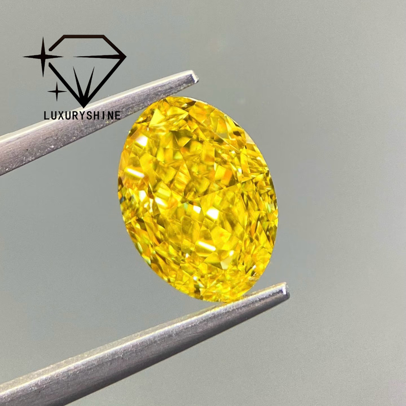 LuxuryShine VVS-VS Fancy Yellow/Light Yellow/Fancy Intense/Vivid Yellow Lab Grown Diamond  1CT 2CT 3CT 4CT 5CT Oval Excellent Cut With Certificate & Customized jewelry