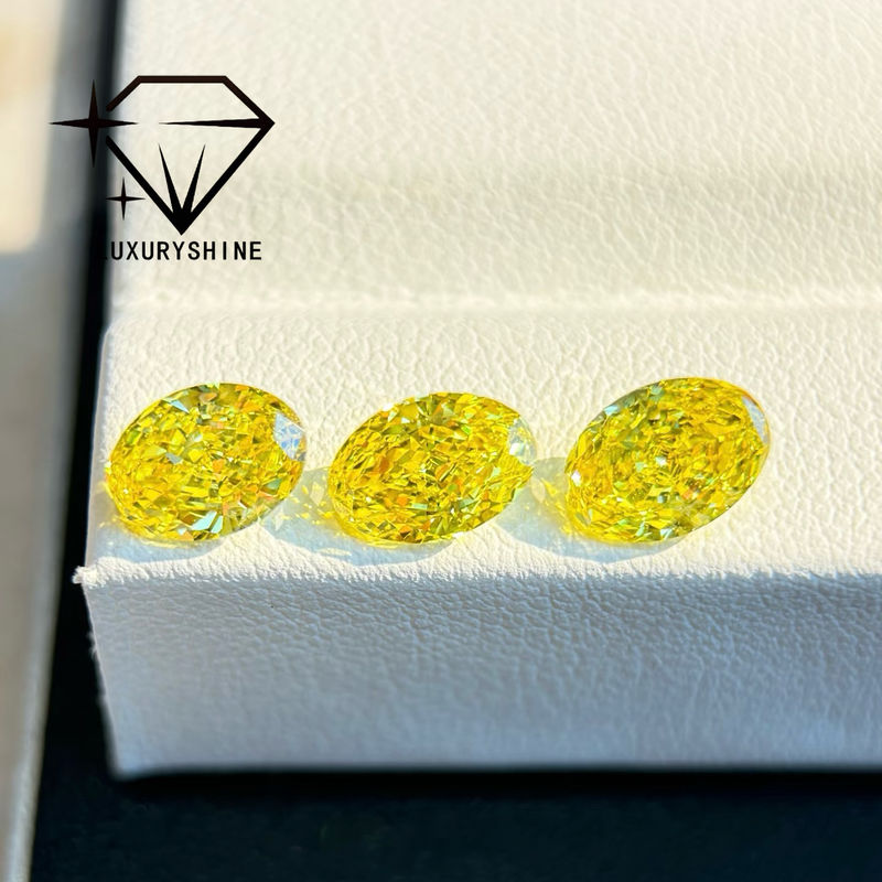 Quality LuxuryShine VVS-VS Fancy Yellow/Light Yellow/Fancy Intense/Vivid Yellow Lab Grown Diamond  1CT 2CT 3CT 4CT 5CT Oval Excellent Cut With Certificate & Customized jewelry factory