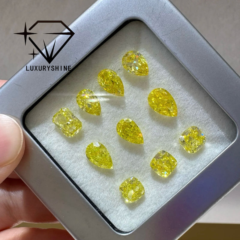 Quality LuxuryShine VVS-VS Fancy Yellow/Light Yellow/Fancy Intense/Vivid Yellow Lab Grown Diamond  1CT 2CT 3CT 4CT 5CT Oval Excellent Cut With Certificate & Customized jewelry factory