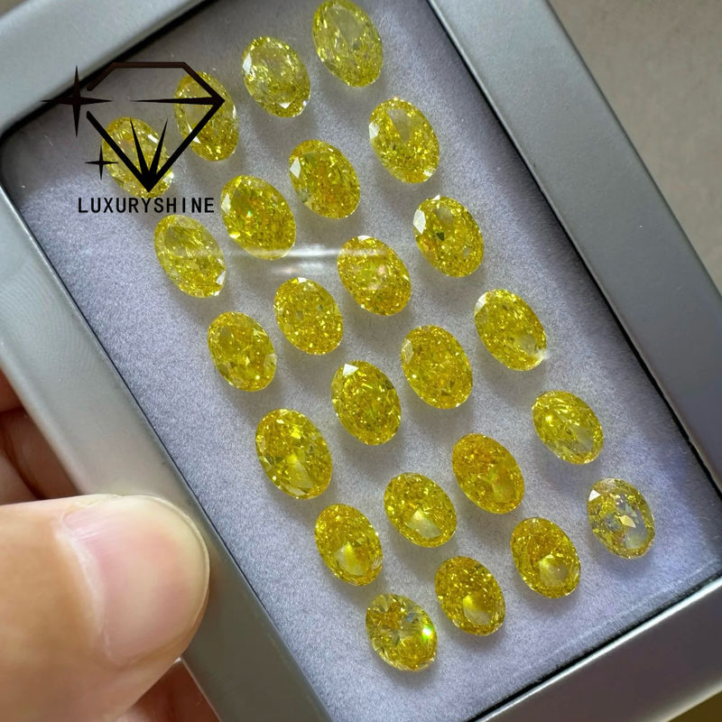 Quality LuxuryShine VVS-VS Fancy Yellow/Light Yellow/Fancy Intense/Vivid Yellow Lab Grown Diamond  1CT 2CT 3CT 4CT 5CT Oval Excellent Cut With Certificate & Customized jewelry factory