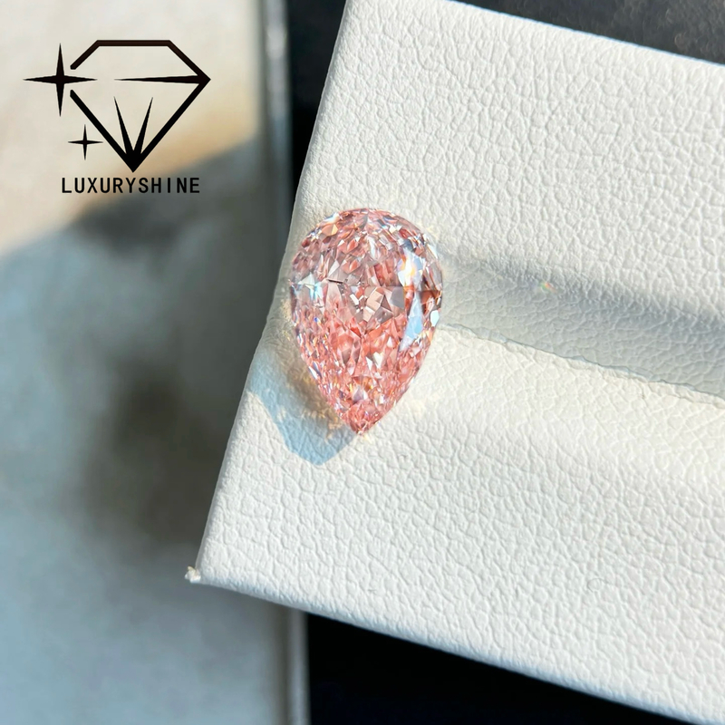 LuxuryShine 1-15CT Fancy pink Pear cut Lab Grown Diamond VVS-VS Loose Diamonds  & Wedding Jewelry & Customized jewelry ﻿