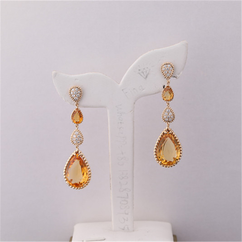 18K Yellow Gold Serpent Boheme 4 Motifs Earrings Citrine Pendant Earrings XS and L Motifs Ref JCO01279