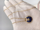 Dark Blue Lapis Lazuli  Luxury Gold Jewelry 18K Real Gold Chains With Pendants