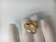 Vintage Alhambra Yellow 18k Gold Ring Round Diamond With White Mother Of Pearl