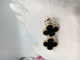 Van Cleef Arpels Vintage Alhambra Earrings 18k Yellow Gold With Onyx Fine Jewelry