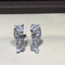 Customized 18K Gold Luxury Diamond Jewelry Panther Earrings With Black Lacquer