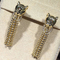 Panther Shaped  Diamond Earrings , 18K Yellow Gold Vintage  Earrings