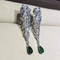18K White Gold Diamond Earrings ,  Panthere Earrings With Onyx