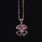 Italy Fiorever Necklace 18K Rose Gold Pendant set with a central diamond and pavé diamonds REF 356223