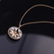 Rose Des Vents Medallion Necklace In 18k Yellow Gold With Diamond Mother Pearl