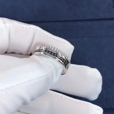 Quality Luxury Gold Jewelry Quatre Black Edition Ring 18k Gold And Real Diamonds factory