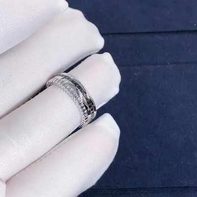 Quality Luxury Gold Jewelry Quatre Black Edition Ring 18k Gold And Real Diamonds factory