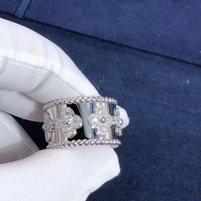 Quality Medium Model VCA Van Cleef Perlee Clover Ring 18k Gold Support Private Customization factory