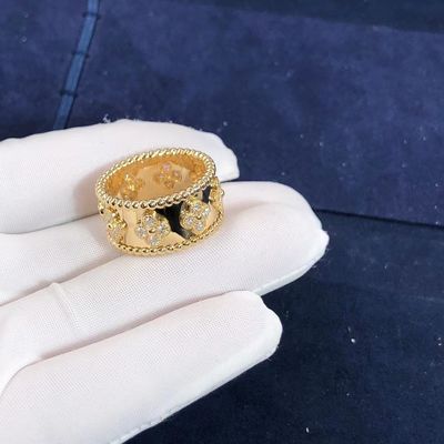 Quality Medium Model VCA Van Cleef Perlee Clover Ring 18k Gold Support Private Customization factory